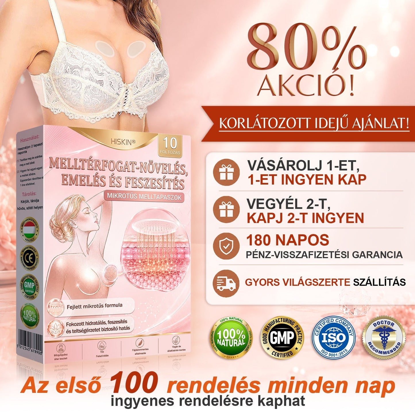 🥇HISKIN® MELLEMELŐ ÉS FESZESÍTŐ MIKROTŰS TAPASZOK