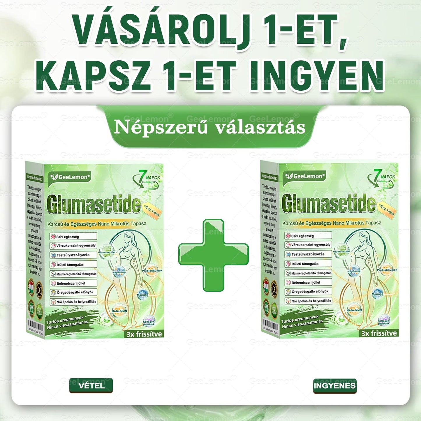 🌿Hivatalos bolt | 𝐆𝐞𝑒𝐿𝑒𝐦𝐨𝐧® Glumasetide 8 az 1-ben Karcsú és Egészséges Nano Mikrotűs Tapasz (Napi 1×, látható változás 7 nap alatt) Berberin + Moringa ✅ Elhízásra, laza bőrre, cukorbetegségre, alvási apnoéra, ízületekre stb. 💥💥🇭🇺
