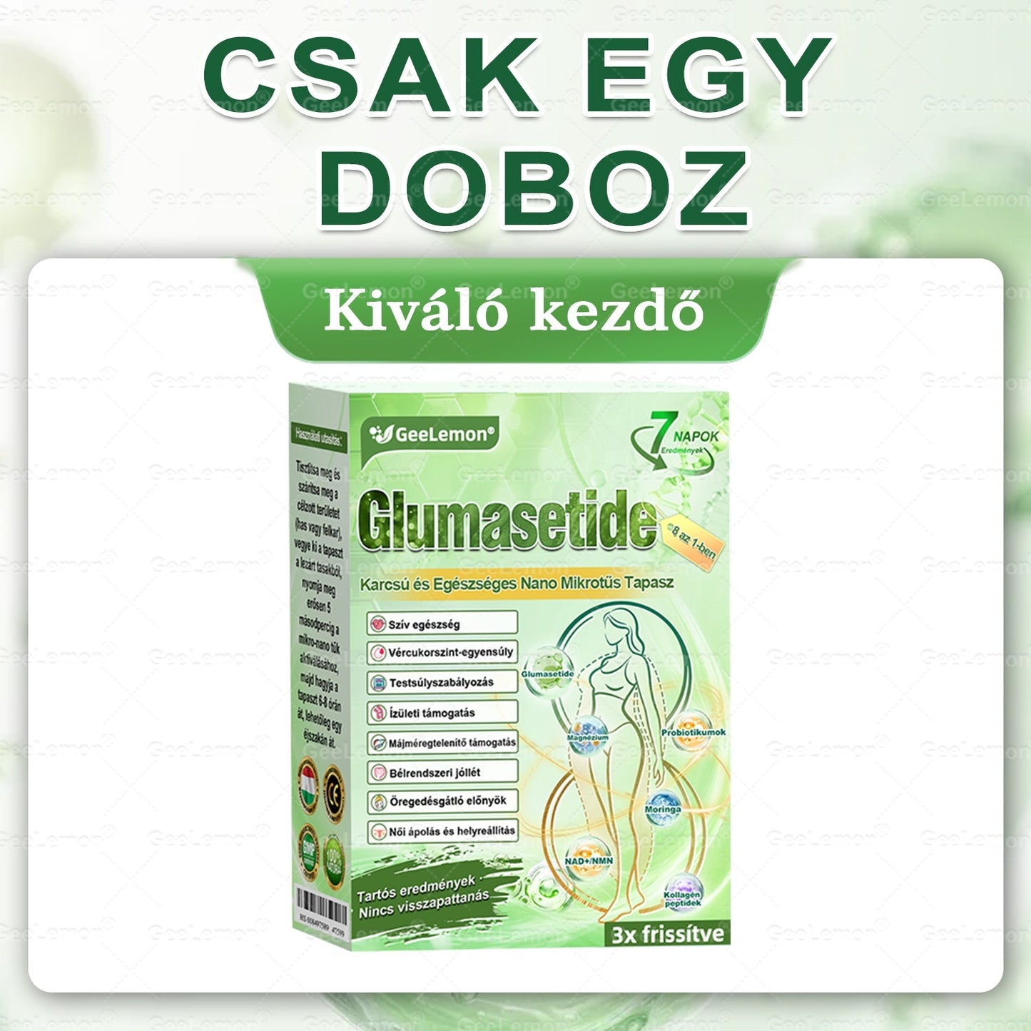 🌿Hivatalos bolt | 𝐆𝐞𝑒𝐿𝑒𝐦𝐨𝐧® Glumasetide 8 az 1-ben Karcsú és Egészséges Nano Mikrotűs Tapasz (Napi 1×, látható változás 7 nap alatt) Berberin + Moringa ✅ Elhízásra, laza bőrre, cukorbetegségre, alvási apnoéra, ízületekre stb. 💥💥🇭🇺