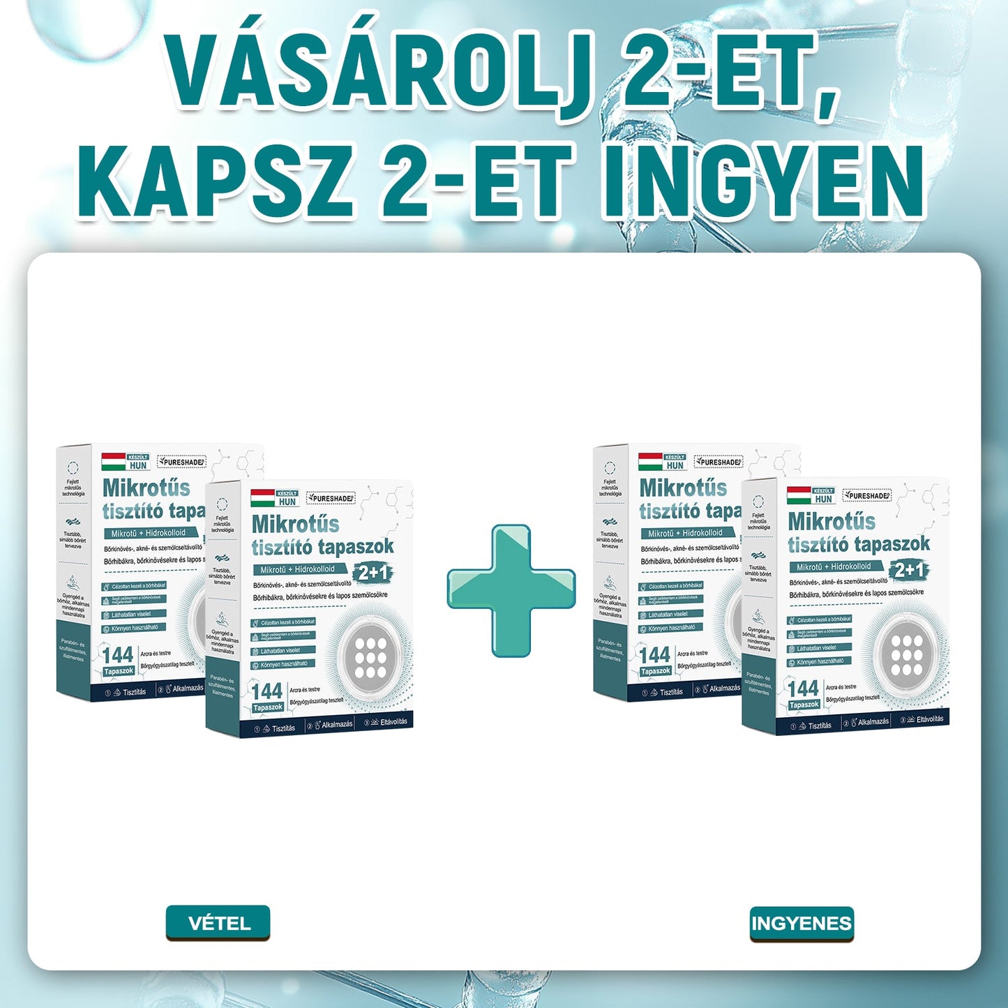 ✨✨✨PURESHADE® 2 az 1-ben mikrotűs és hidrokolloid tapasz🍀 | Kiálló anyajegyek, aknék, lapos szemölcsök és bőrnövedékek eltávolítására | Segít csökkenteni a ráncokat, hegeket és bőrhibákat | Láthatatlan tapasz az arcra és testre